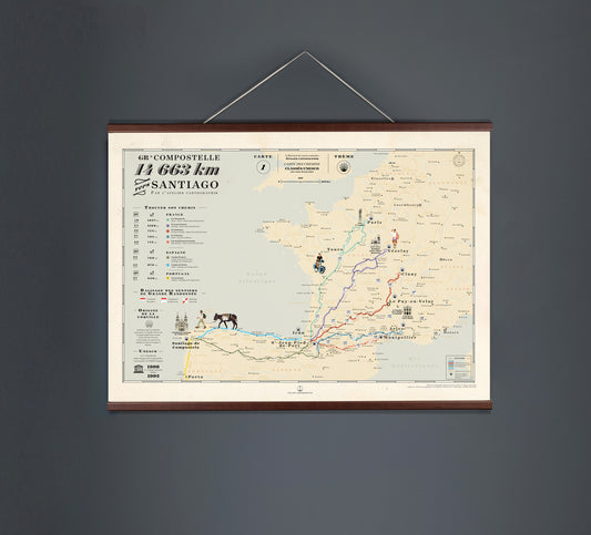 Carte des chemins de Compostelle | France-Espagne