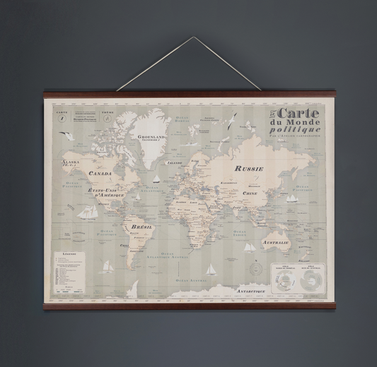 Carte du Monde géopolitique (84 X 65 cm)
