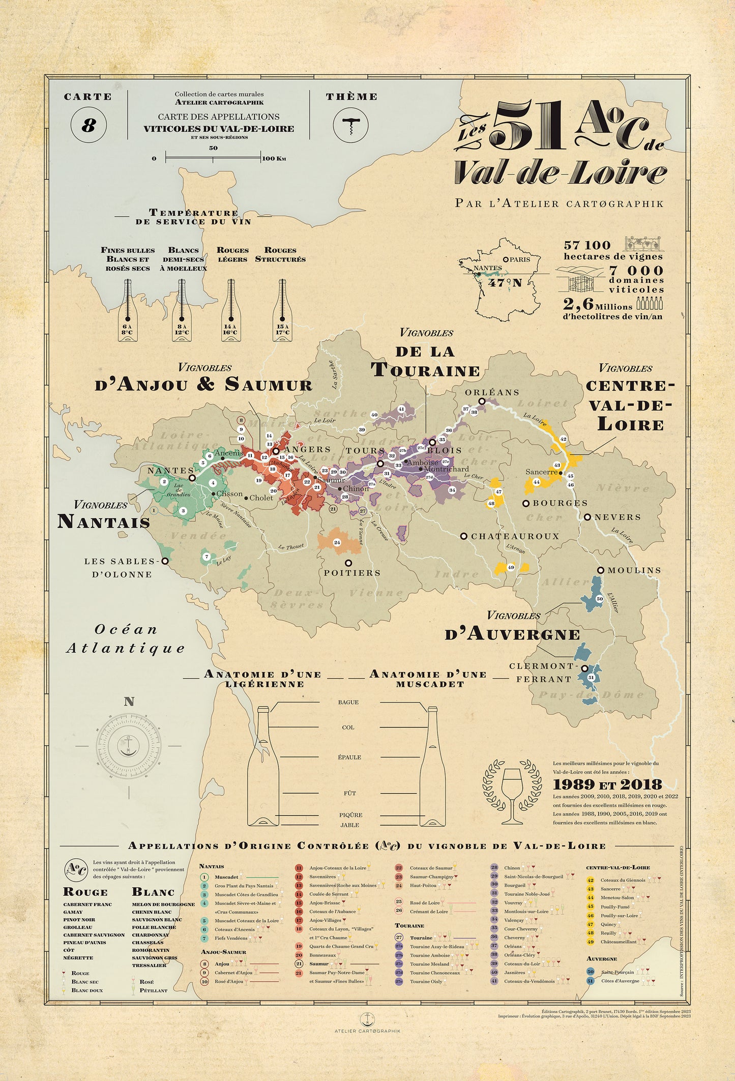 Carte des vins de Val-de-Loire